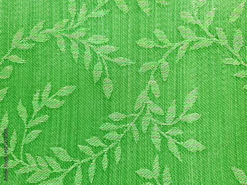 Fabric in a minimalist Japanese style, in shades of natural green. symbolizes the growing garden. Made of straw and bamboo thread embroidery. Surface, carpet, decorative covering