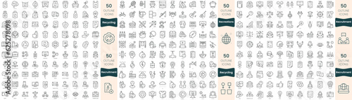 300 thin line icons bundle. In this set include recreations, recruitment, recycling