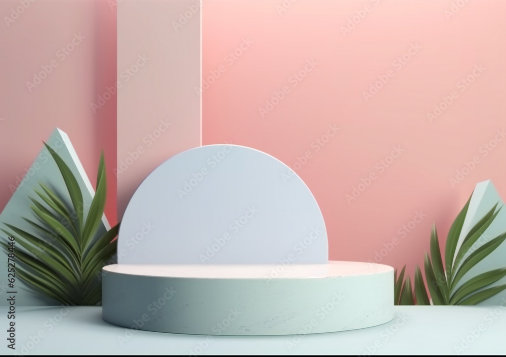 Abstract geometric shape, pastel colour scene, minimal Abstract geometric shape, pastel colour scene, minimal