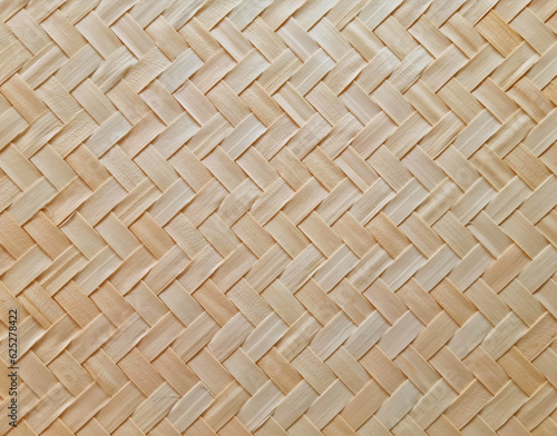 A woven straw surface made of bamboo, ecological in natural colors is used for carpets or for serving food, for the bottom of a pot or a plate. Ecological material that can be recycled