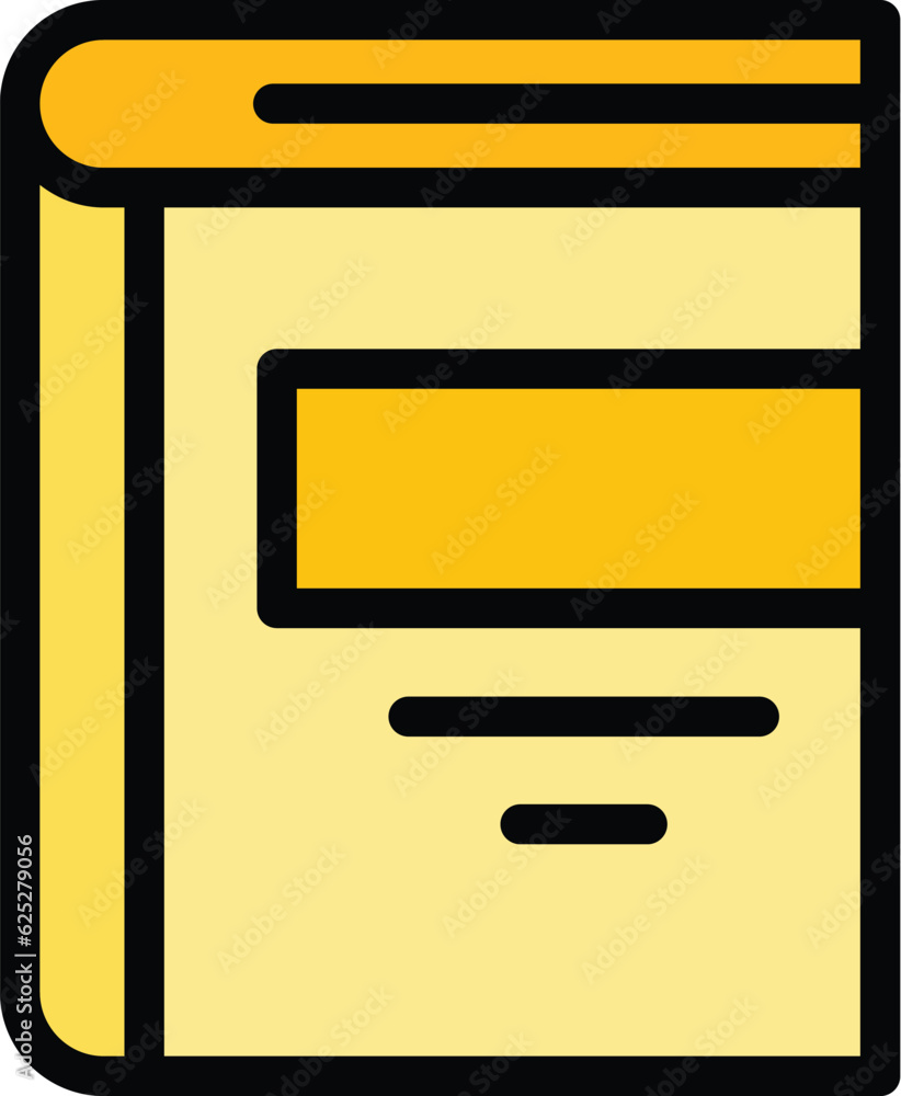 Closed book icon outline vector. Dictionary hardcover. Education knowledge color flat Closed book icon outline vector. Dictionary hardcover. Education knowledge color flat