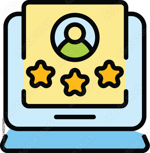 Vip client icon outline vector. Premium customer. Star member color flat