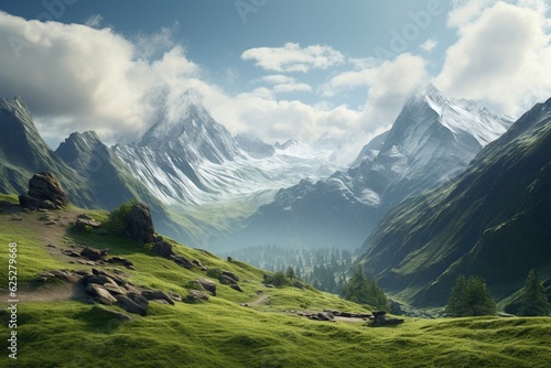 mountain landscape, Generative AI