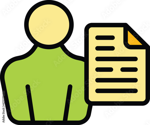 Client profile icon outline vector. Customer user. Member account color flat