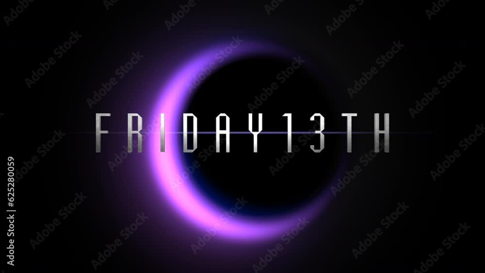 Friday 13 th on purple moon in dark space, motion holidays and horror style background Friday 13 th on purple moon in dark space, motion holidays and horror style background