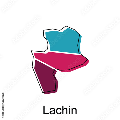 map of Lachin vector design template, national borders and important cities illustration on white background photo