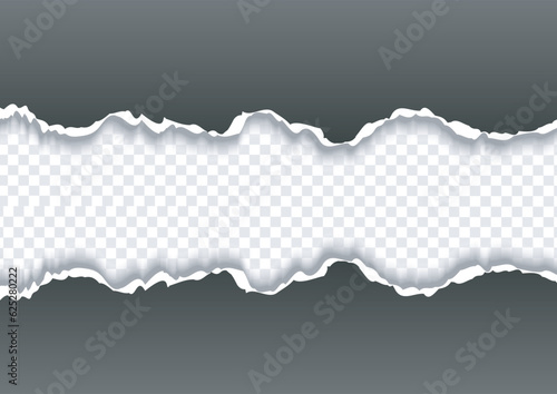 Ripped out torn paper sheet edge background
