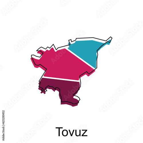 Tovuz City Republic of Azerbaijan map vector illustration, vector template with outline graphic sketch style isolated on white background photo