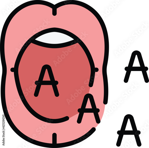 Talking mouth icon outline vector. Human speech. Language diction color flat