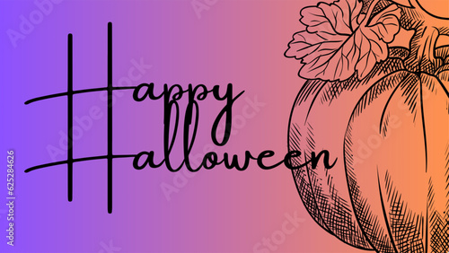Happy Halloween and pumpkin set - orange gradient color - great for website, email, greeting card, presentation, postcard, book, t-shirt, sweatshirt, sticker,  

