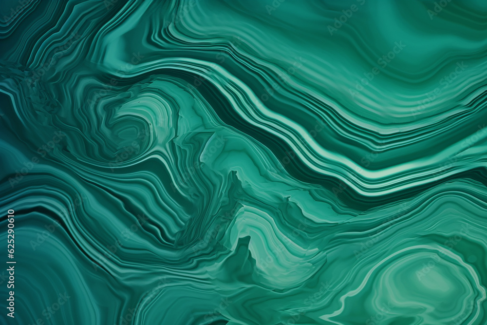 Malachite abstract green natural mineral background. Generative AI
