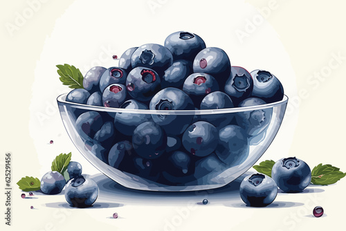 Chokeberry with leaf isolated on white background. Black abronia. Acai berry vector white background vector art 