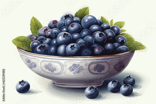 Chokeberry with leaf isolated on white background. Black abronia. Acai berry vector white background vector art 