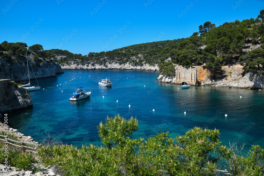 Beautiful view of calanque near Marseille in Provence