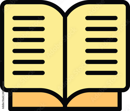 Reading attention icon outline vector. Effective read. Text information color flat