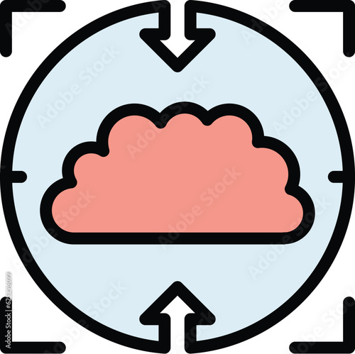 Cognitive concentration icon outline vector. Brain development. Mental abilities color flat