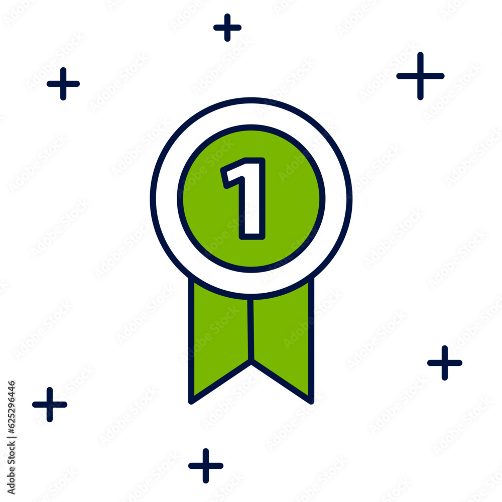 Fototapeta premium Filled outline Medal icon isolated on white background. Winner achievement sign. Award medal. Vector