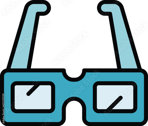 Optic glasses icon outline vector. Visual perception. Sensory cognitive color flat