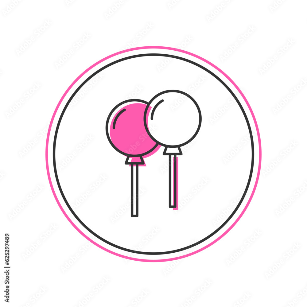 Filled outline Balloons with ribbon icon isolated on white background. Vector Filled outline Balloons with ribbon icon isolated on white background. Vector