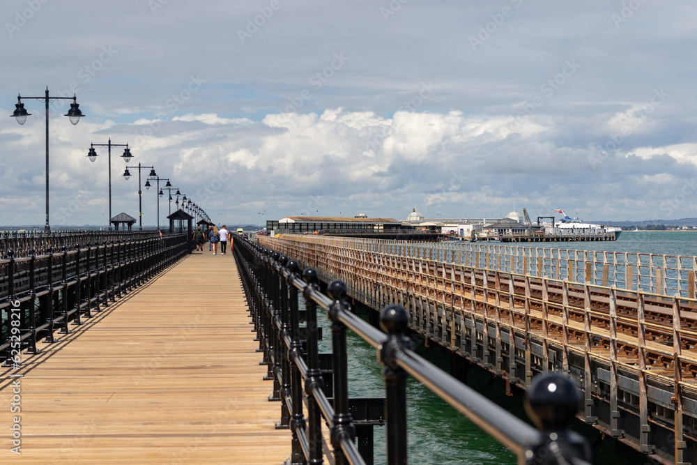 The foot pier and railway pier at Ryde, Isle of Wight The foot pier and railway pier at Ryde, Isle of Wight