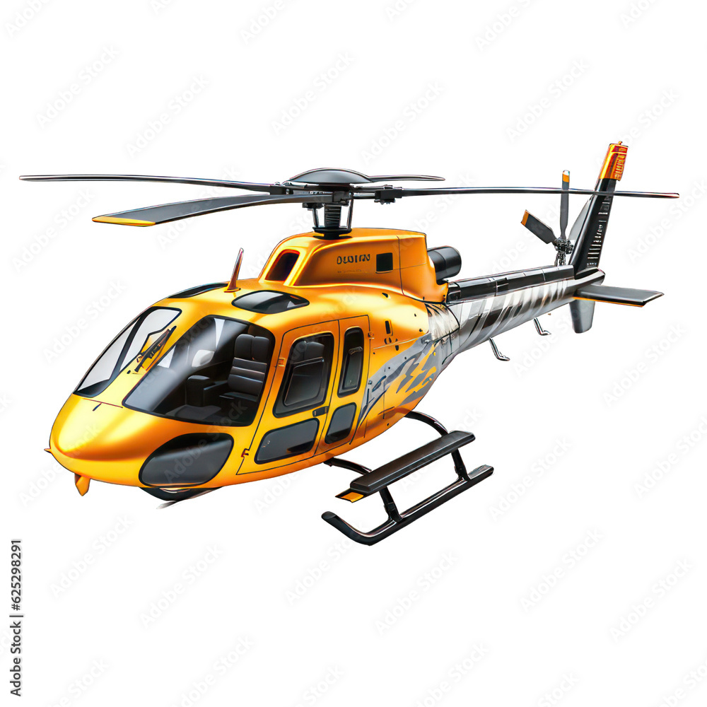 Helicopter isolated on white created with Generative AI Helicopter isolated on white created with Generative AI