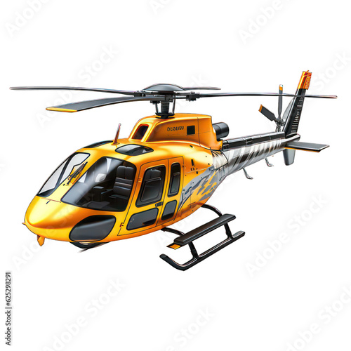 Helicopter isolated on white created with Generative AI