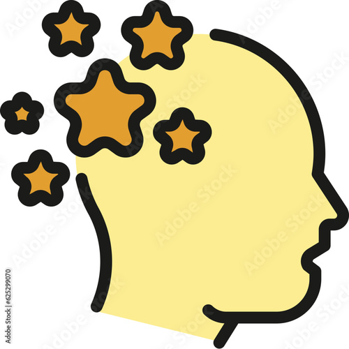 Human memories icon outline vector. Memory brain. Health mind color flat