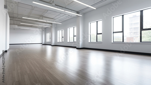 Minimal style interior room with white wall. dance hall, office space