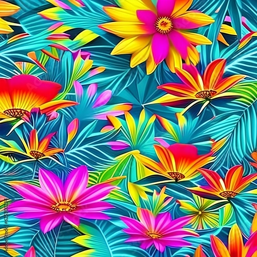 seamless tropical floral pattern
