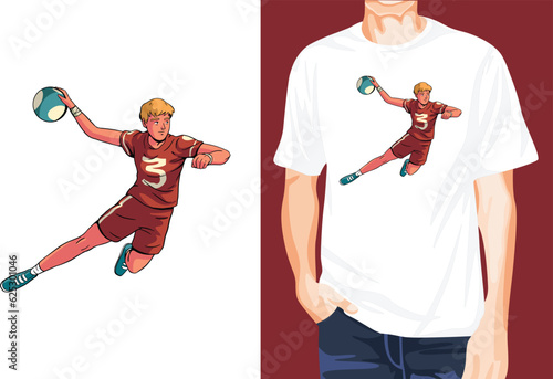 Handball player tee design