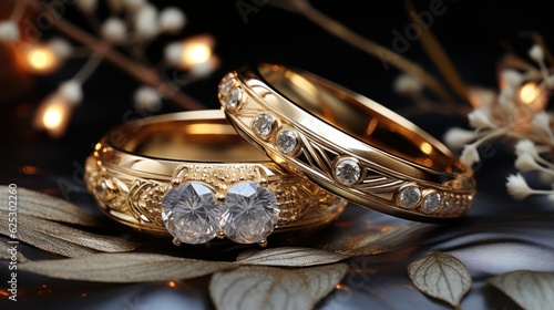 gold wedding rings on the pincushion photo