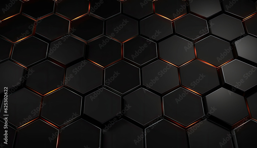 Deep Black and Orange Wallpaper Hexagon Design, Amazing 3D Futuristic Backdrop - Generative Ai Deep Black and Orange Wallpaper Hexagon Design, Amazing 3D Futuristic Backdrop - Generative Ai
