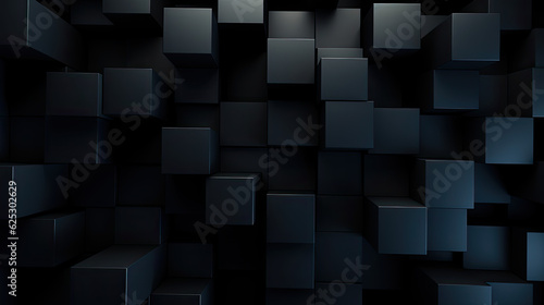 Deep Black Luxury Pattern, Stylish 3D Background, Wallpaper Design - Generative Ai