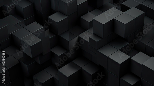 Deep Black Luxury Pattern  Stylish 3D Background  Wallpaper Design - Generative Ai