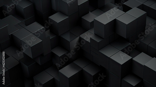 Deep Black Luxury Pattern, Stylish 3D Background, Wallpaper Design - Generative Ai