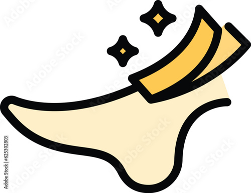 Foot epilation icon outline vector. Care pedicure. Beauty spa color flat