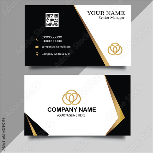 Free vector modern black and gold business card design photo