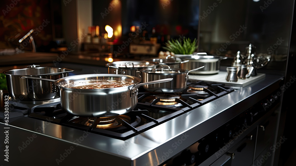 Empty restaurant kitchen with professional equipment Empty restaurant kitchen with professional equipment