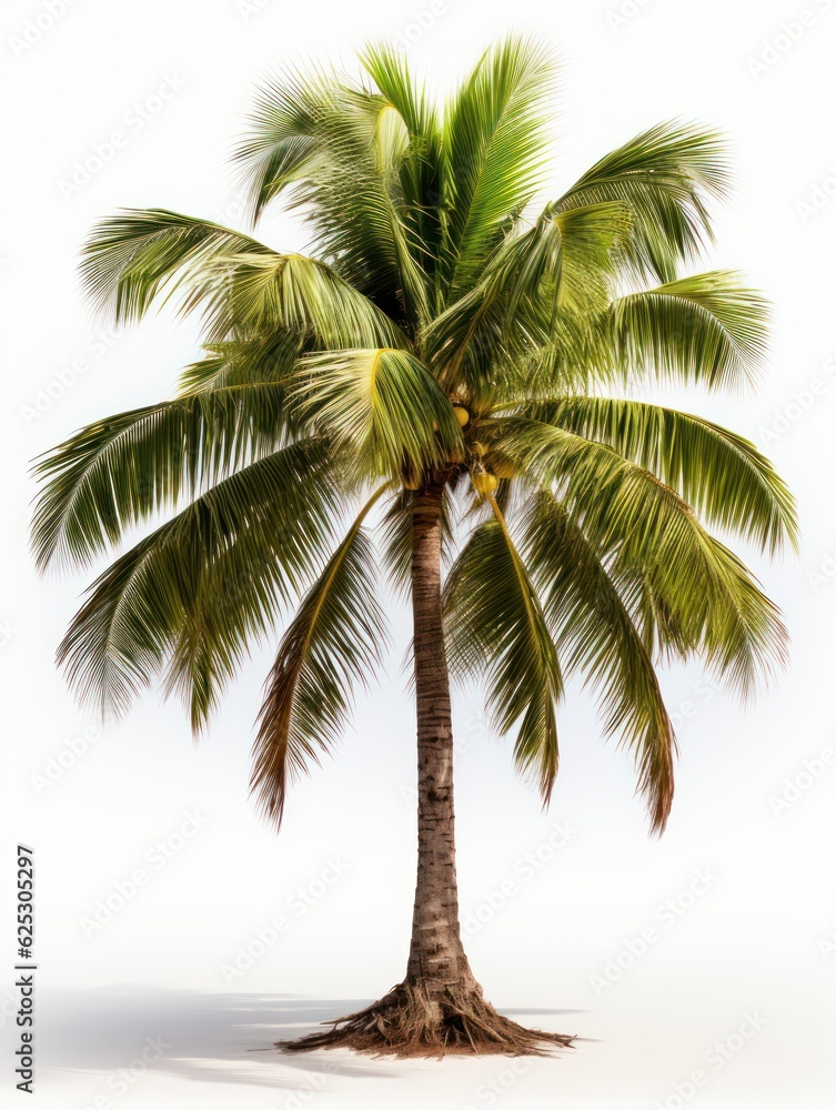 Obraz premium Coconut palm tree isolated on white background