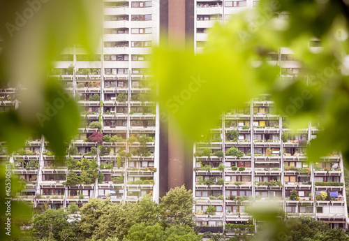 Photography city apartment building facade