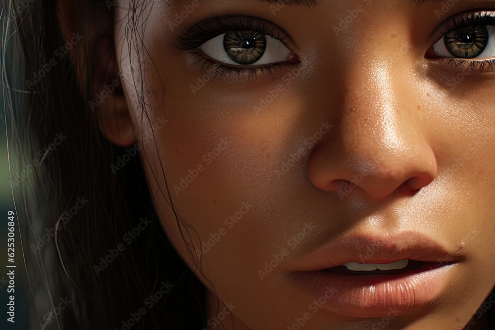 a close up of a woman's face a close up of a woman's face