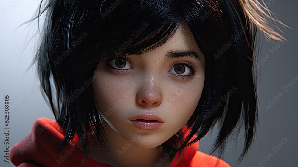 Fototapeta premium a woman with black hair