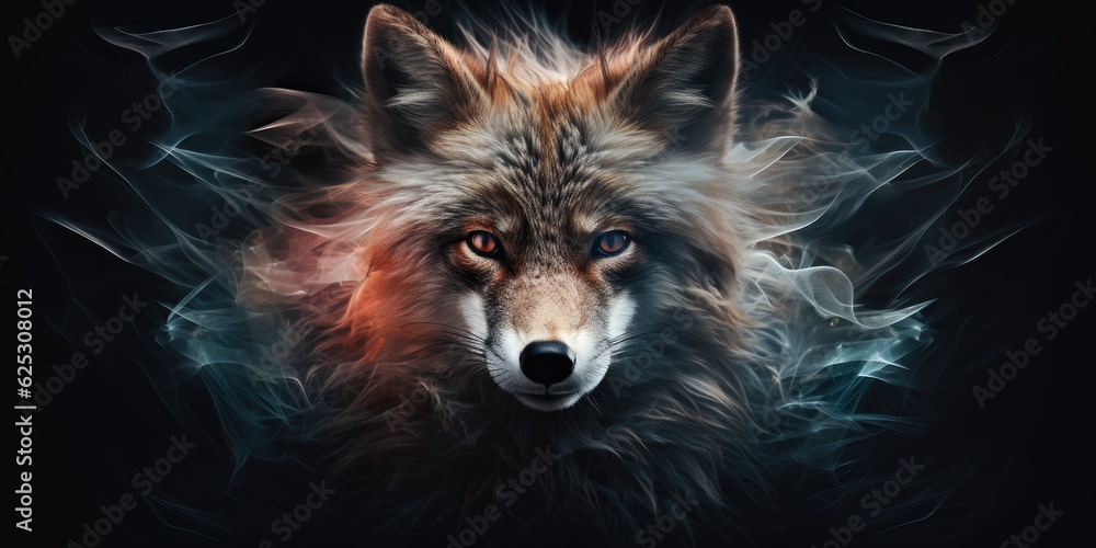 Fototapeta premium a fox with blue eyes