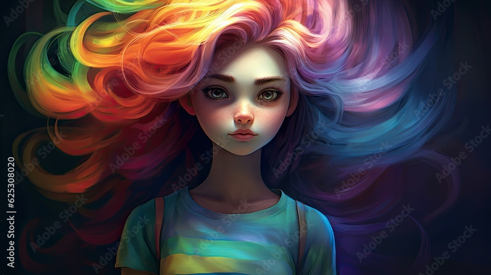 Fototapeta premium a person with colorful hair