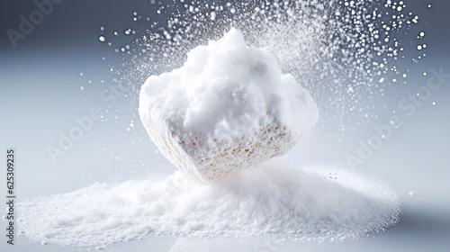  a pile of white powder is being thrown into the air.  generative ai