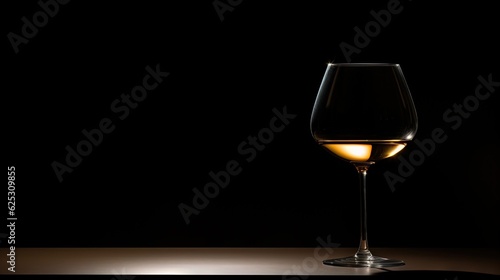  a glass of wine sitting on top of a counter top. generative ai