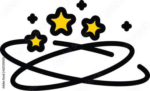 Dizziness vertigo icon outline vector. Dizzy head. Head pain color flat