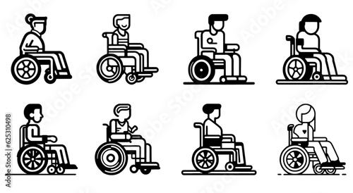 Wheelchair (person with disabilities) vector icon illustration