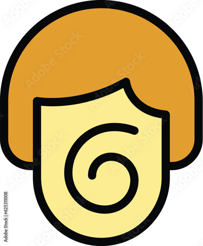 Dizziness fatigue icon outline vector. Headache fever. Anxiety stress color flat