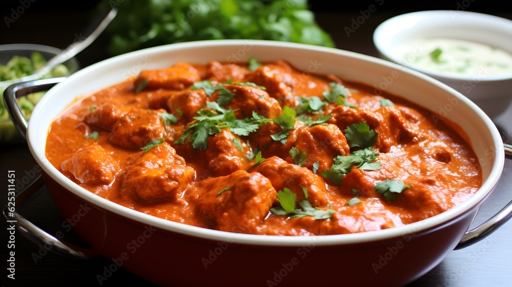 Delicious Chicken Tikka Masala, Tempting Indian Cuisine, Flavourful Curry, Authentic Indian Dish, National dish in the UK